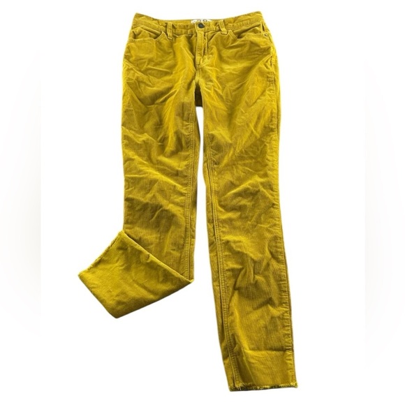 Free People Pants Women Yellow Marsh High Waist Raw Hem Corduroy Size 28 - Picture 2 of 8